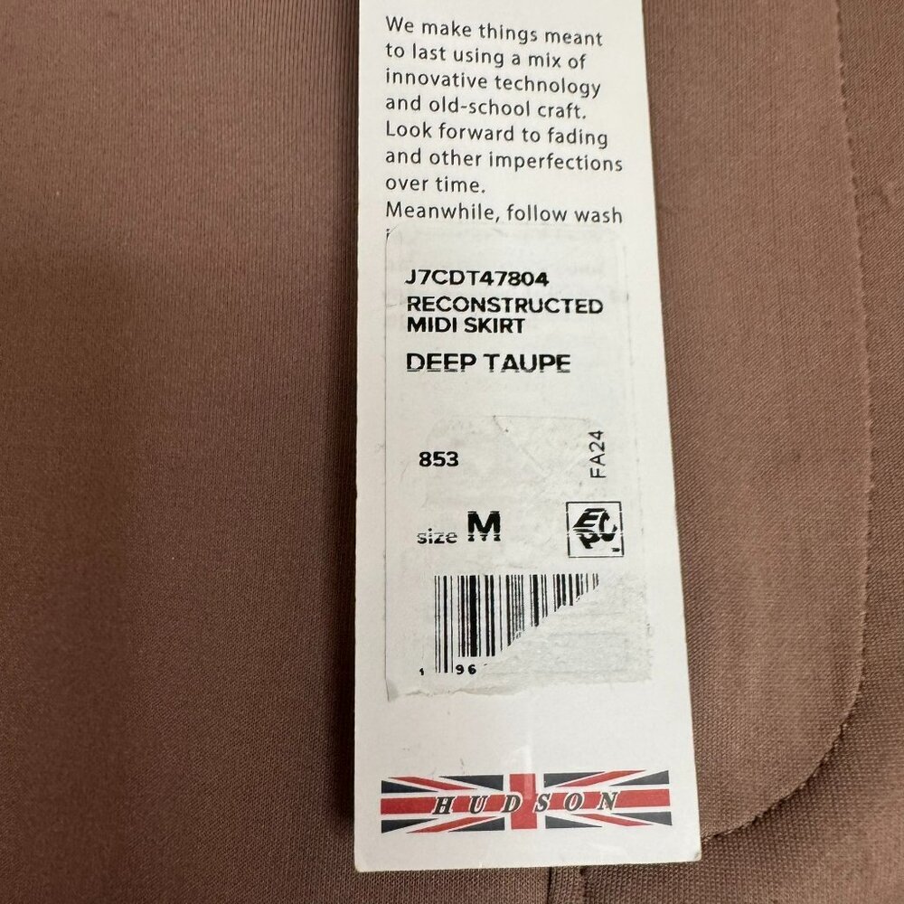 Hudson Jeans Reconstructed Rib Scuba Knit Midi Skirt Deep Taupe Size M | NWT - Picture 3 of 7